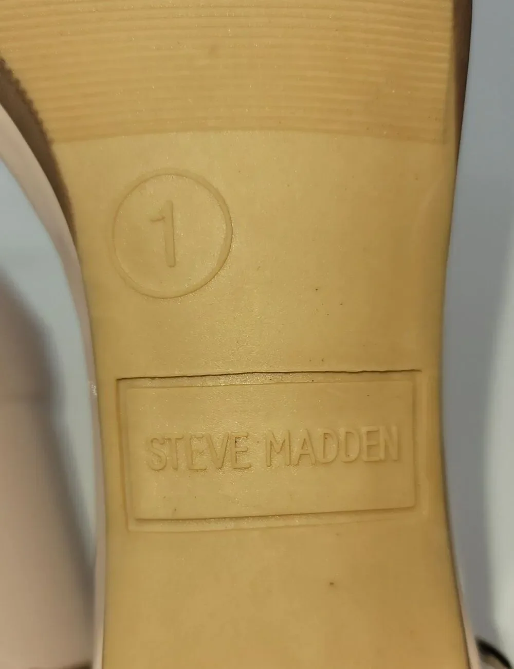 Steve Madden Kids JCarrson Nude Patent Block Heel Dress Sandals Girls Size 1